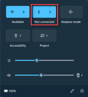 Verifique a conexão do dispositivo Bluetooth com o computador.
Reinicie o dispositivo Bluetooth e tente novamente.
